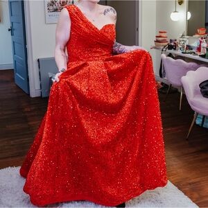 Stunning Red Sequin Gown